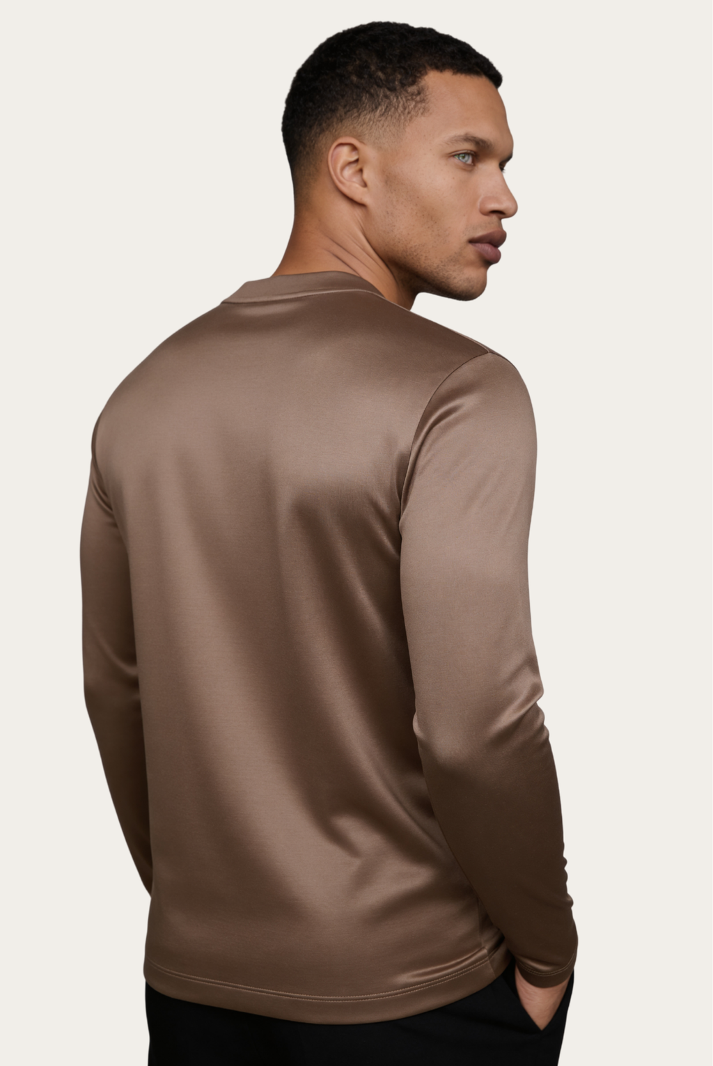 Taupe Long Sleeve – Premium Mercerized Cotton Long Sleeve T-Shirt