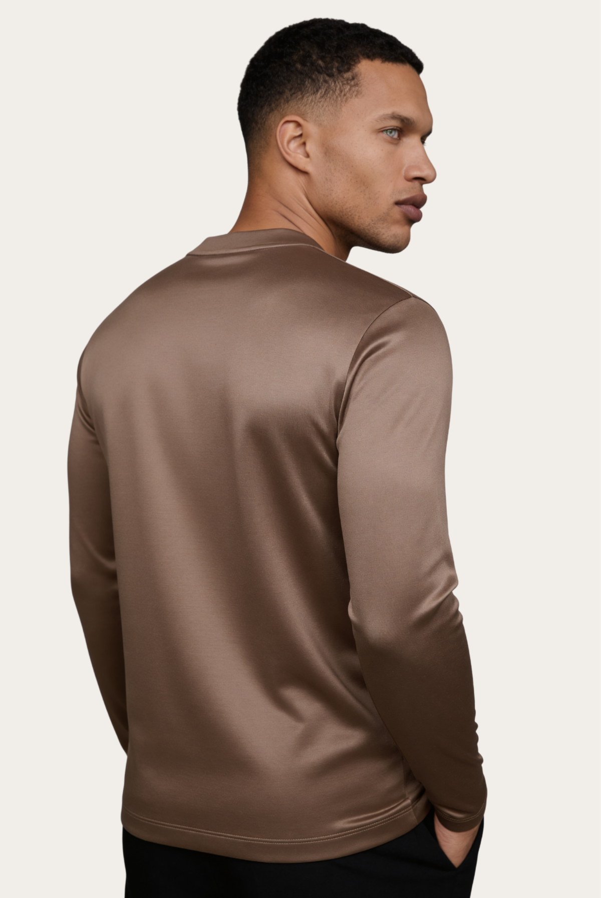 Taupe Long Sleeve – Premium Mercerized Cotton Long Sleeve T-Shirt