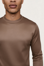 Taupe Long Sleeve – Premium Mercerized Cotton Long Sleeve T-Shirt