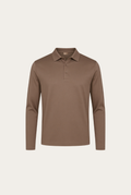 Taupe Long Sleeve Polo – Premium Mercerized Cotton Long Sleeve Polo Shirt