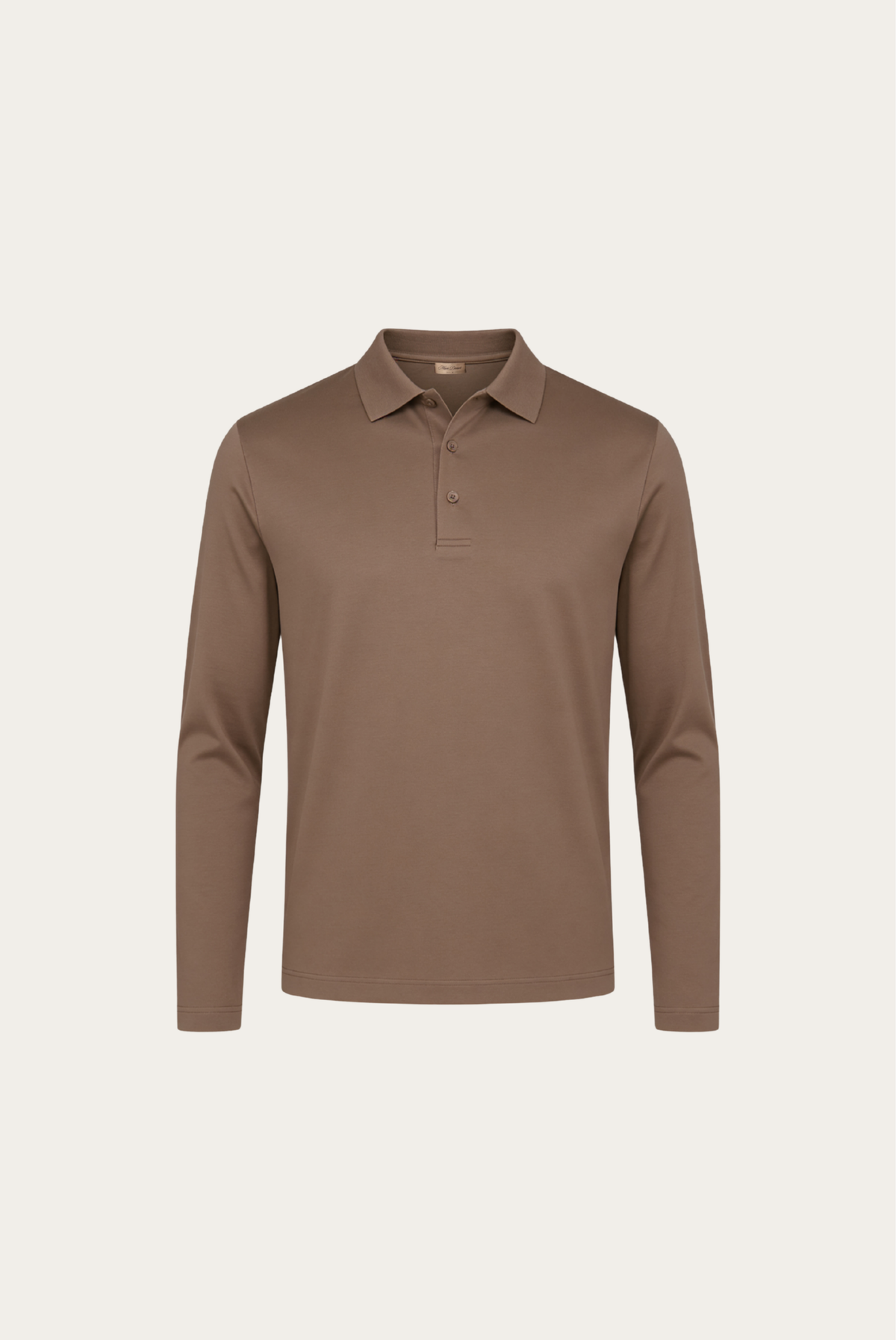 Taupe Long Sleeve Polo – Premium Mercerized Cotton Long Sleeve Polo Shirt