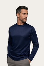 Navy Imperial Long Sleeve – Premium Mercerized Cotton Long Sleeve T-Shirt