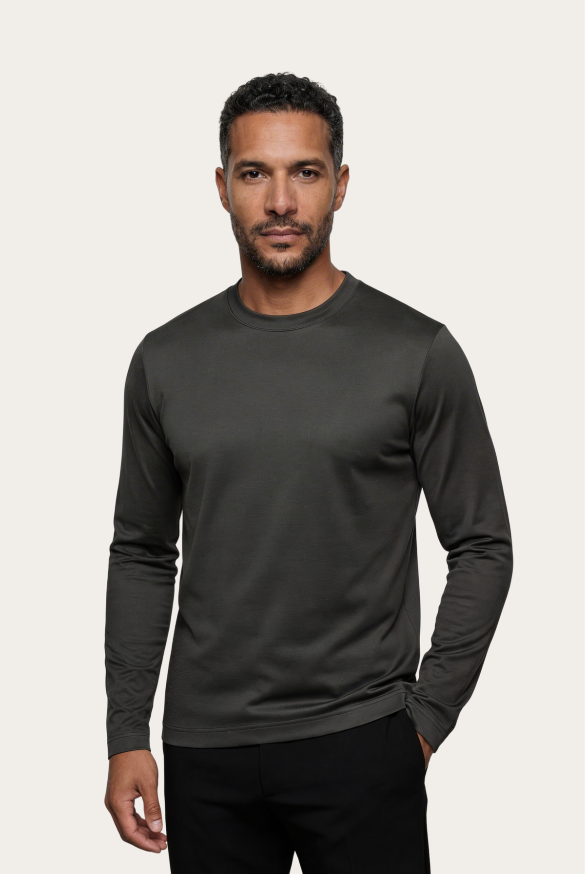 Grey Imperial Long Sleeve – Premium Mercerized Cotton Long Sleeve T-Shirt