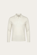 White Long Sleeve Polo – Premium Mercerized Cotton Long Sleeve Polo Shirt