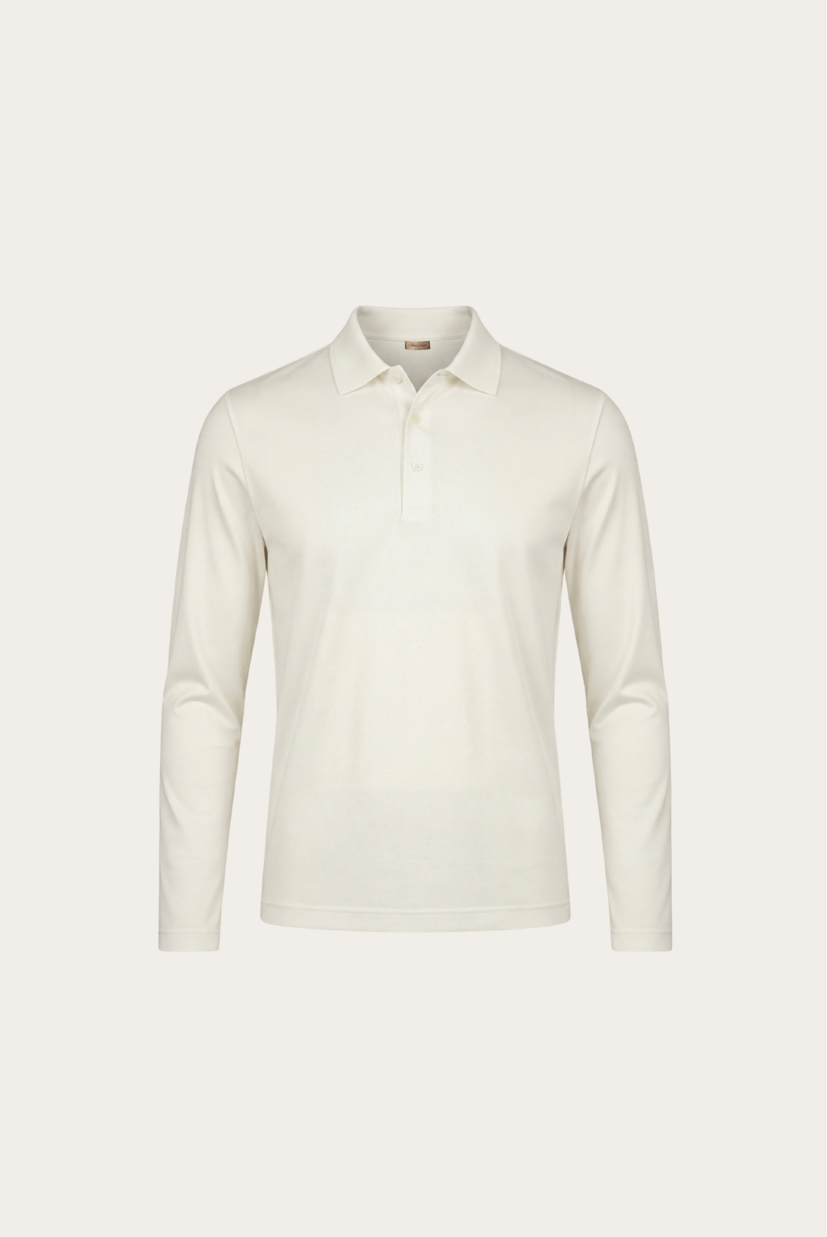 White Long Sleeve Polo – Premium Mercerized Cotton Long Sleeve Polo Shirt