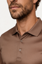 Taupe Long Sleeve Polo – Premium Mercerized Cotton Long Sleeve Polo Shirt