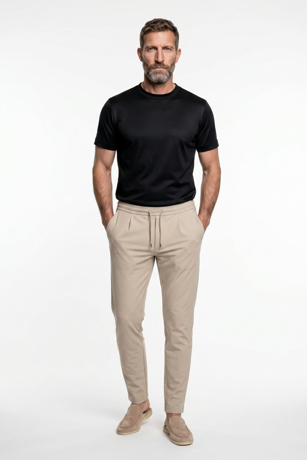Beige Sarh Pantalon – Tailored Stretch Trousers