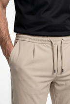 Beige Sarh Pantalon – Tailored Stretch Trousers