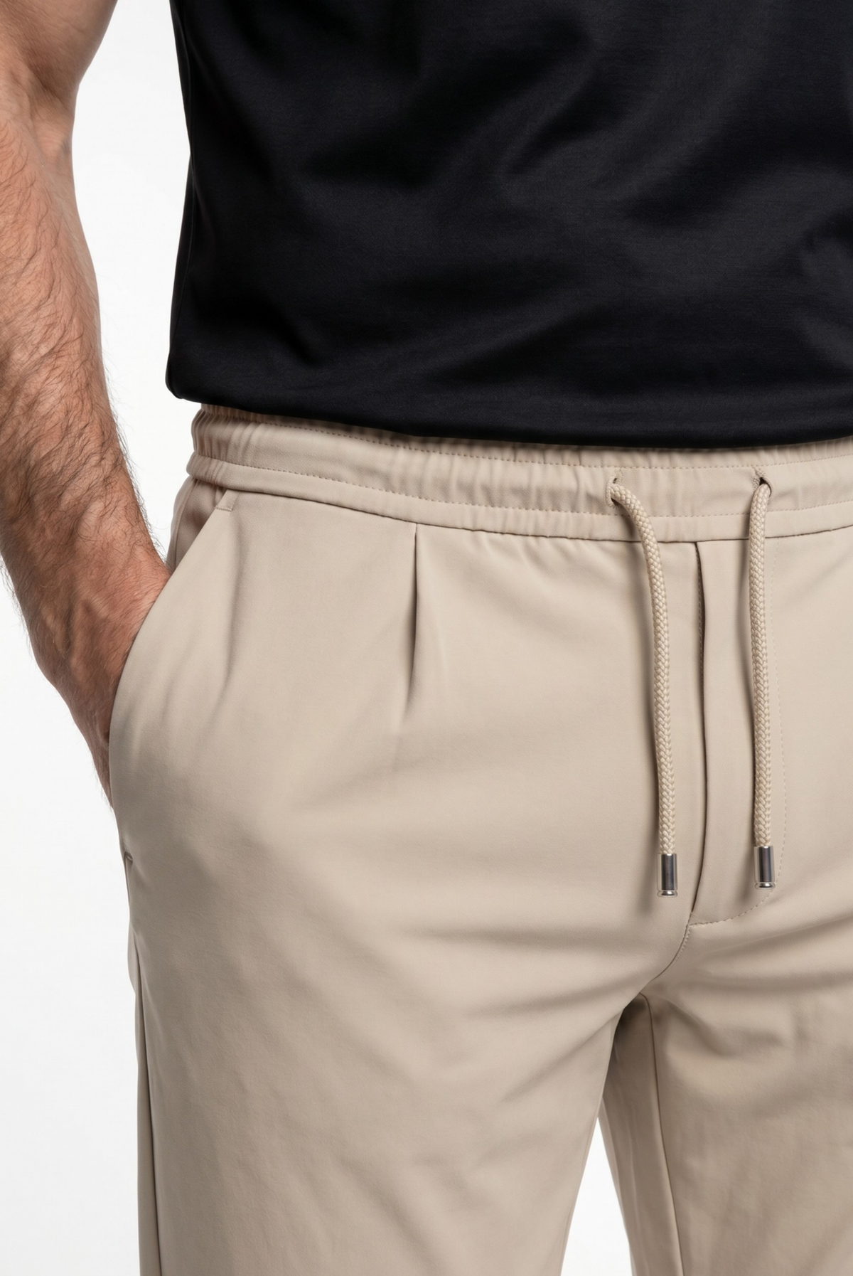 Beige Sarh Pantalon – Tailored Stretch Trousers