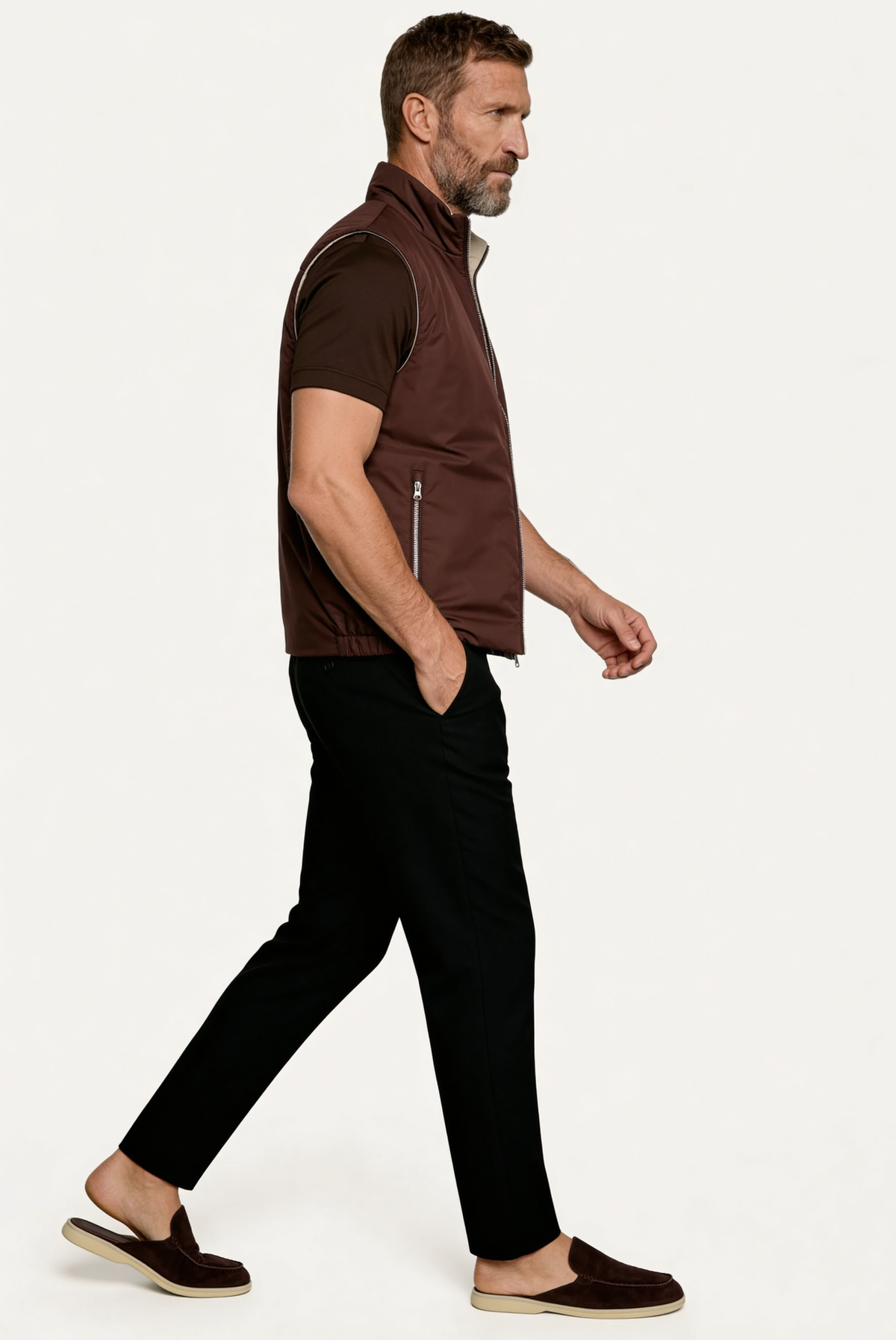 Brown Engineered Gilet – Reversible Lightweight Tech Gilet