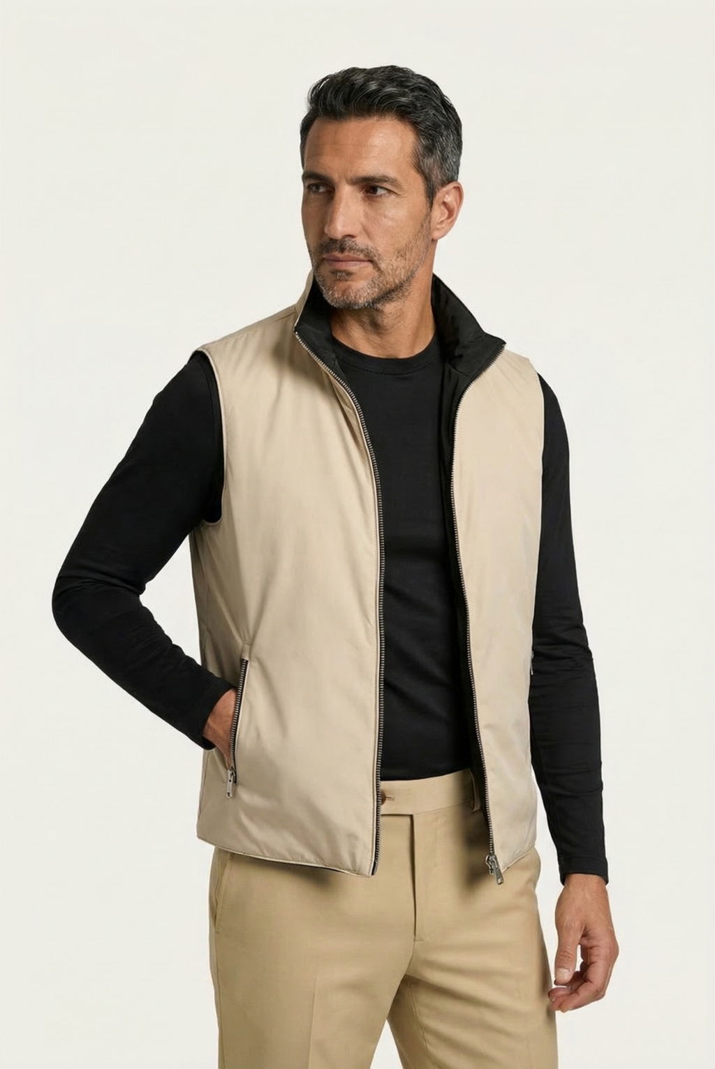 Black Engineered Gilet – Reversible Lightweight Tech Gilet