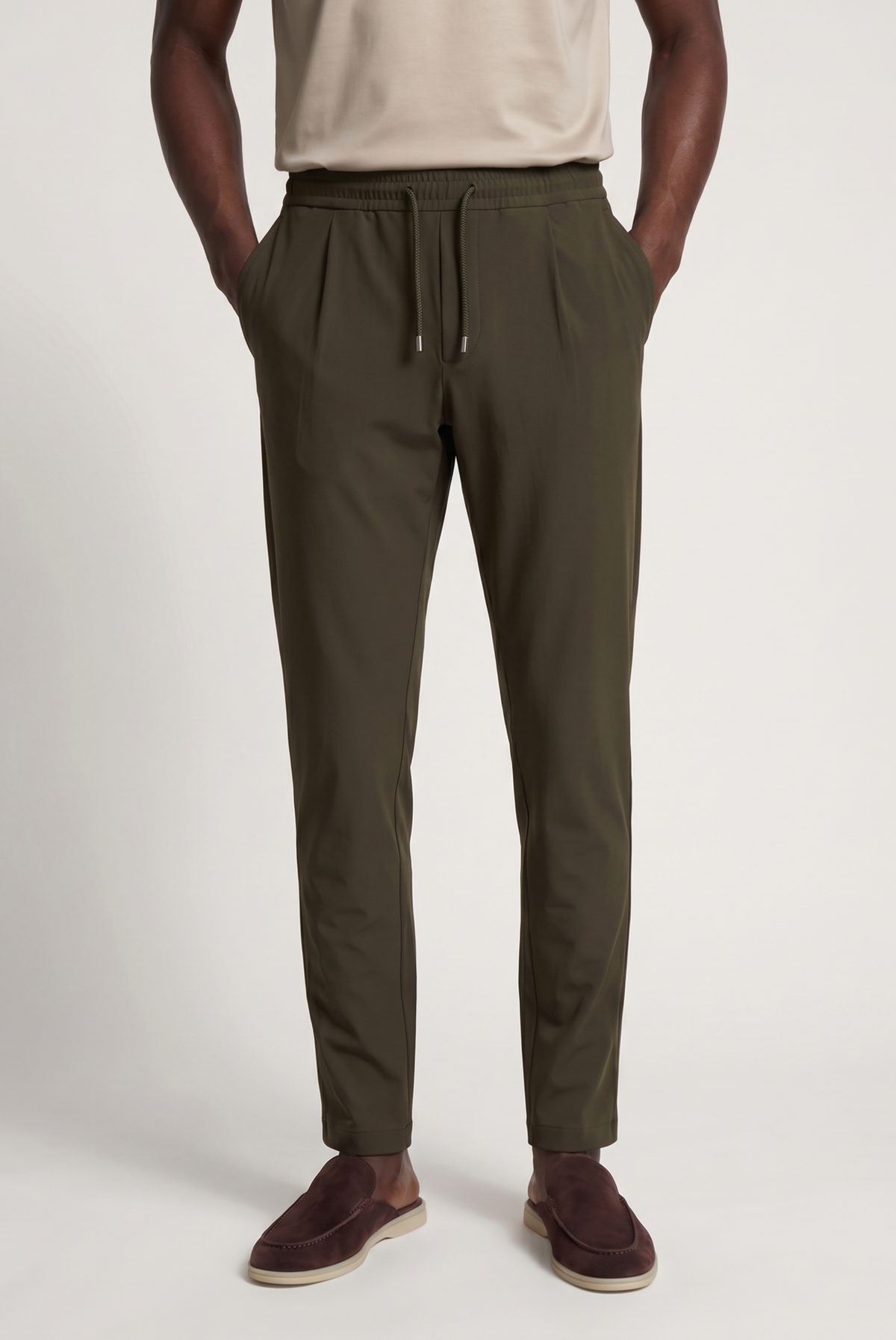 Khaki Sarh Pantalon – Tailored Stretch Trousers
