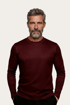 Burgundy Long Sleeve – Premium Mercerized Cotton Long Sleeve T-Shirt