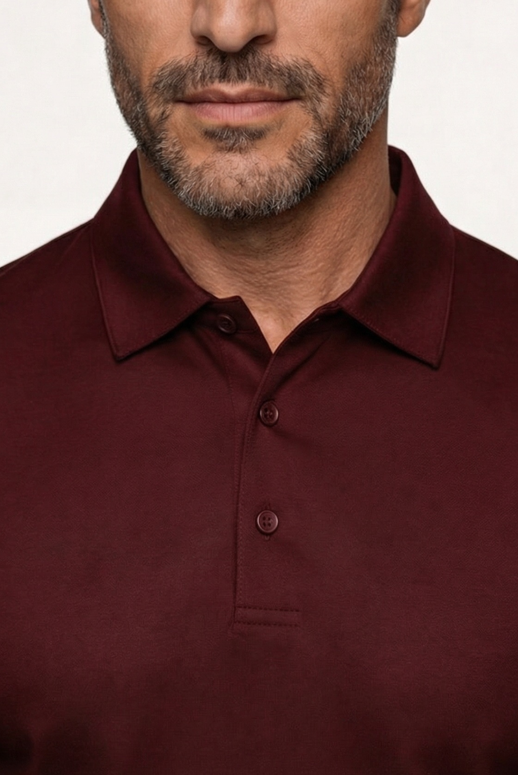Burgundy Long Sleeve Polo – Premium Mercerized Cotton Long Sleeve Polo Shirt