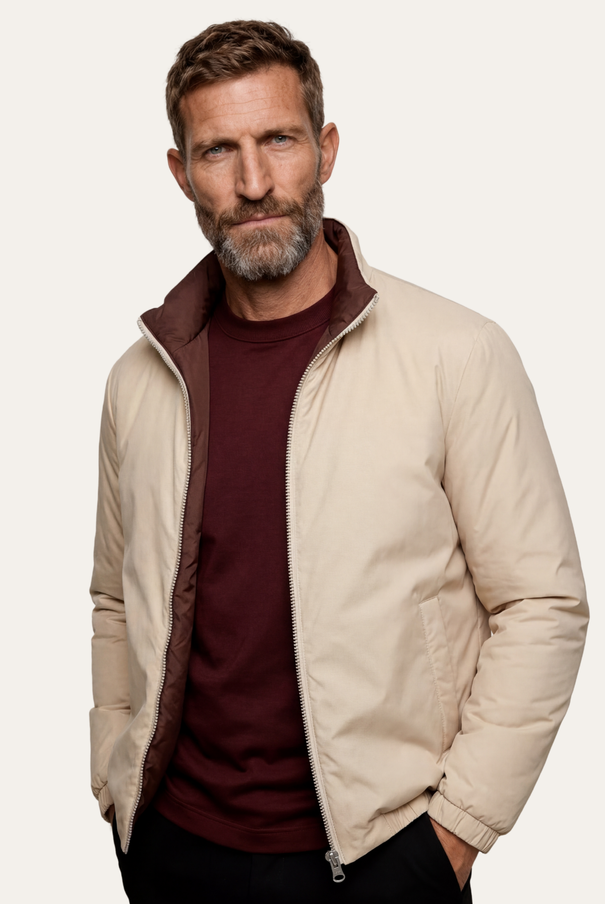 Brown Windbreaker – Reversible Lightweight Long Sleeve Windbreaker