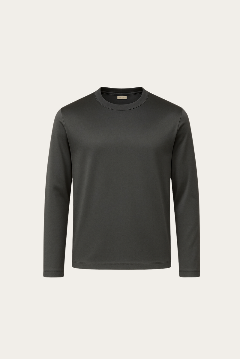 Grey Imperial Long Sleeve – Premium Mercerized Cotton Long Sleeve T-Shirt