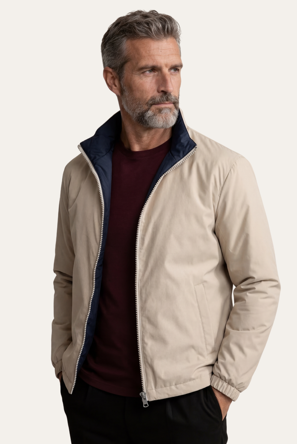 Blue Windbreaker – Reversible Lightweight Long Sleeve Windbreaker