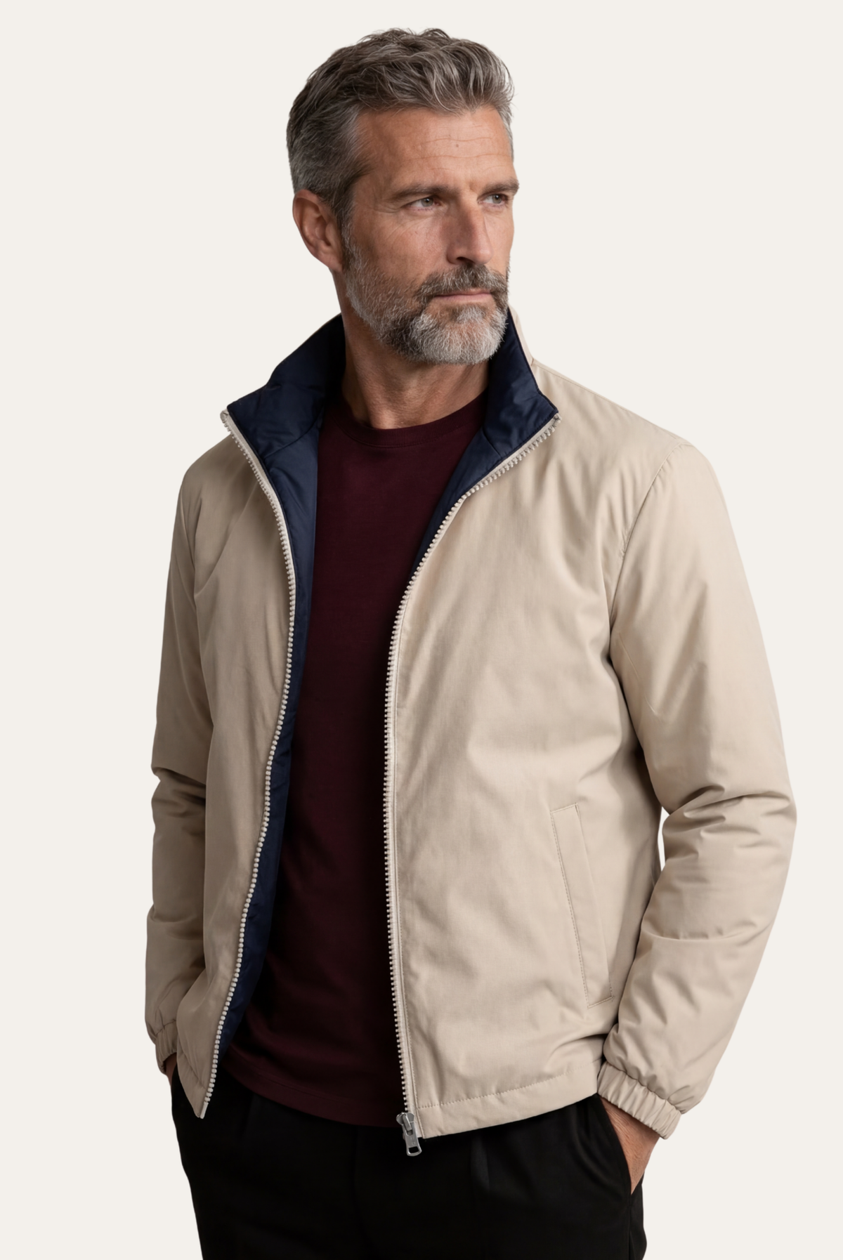 Blue Windbreaker – Reversible Lightweight Long Sleeve Windbreaker