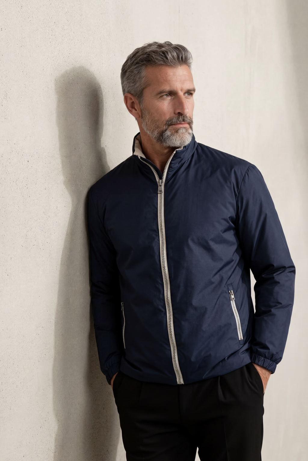 Blue Windbreaker – Reversible Lightweight Long Sleeve Windbreaker
