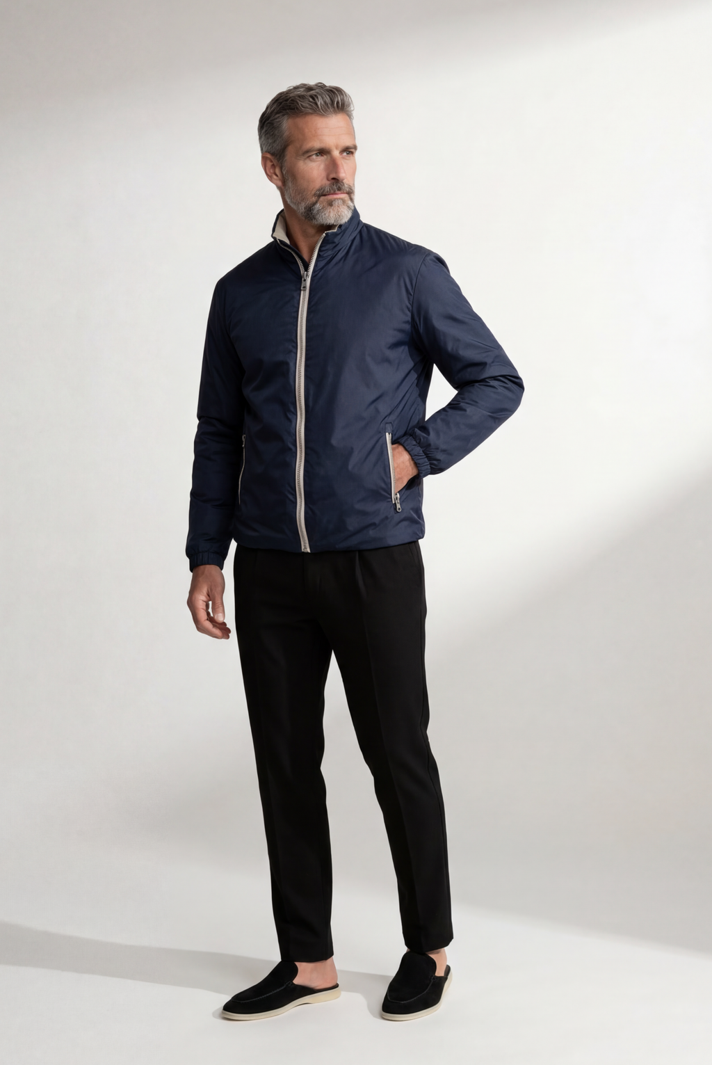 Blue Windbreaker – Reversible Lightweight Long Sleeve Windbreaker