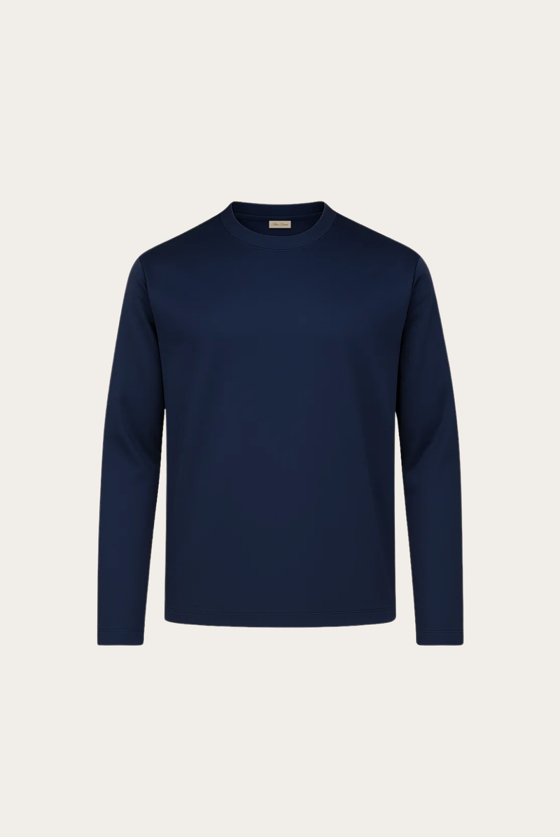 Navy Imperial Long Sleeve – Premium Mercerized Cotton Long Sleeve T-Shirt