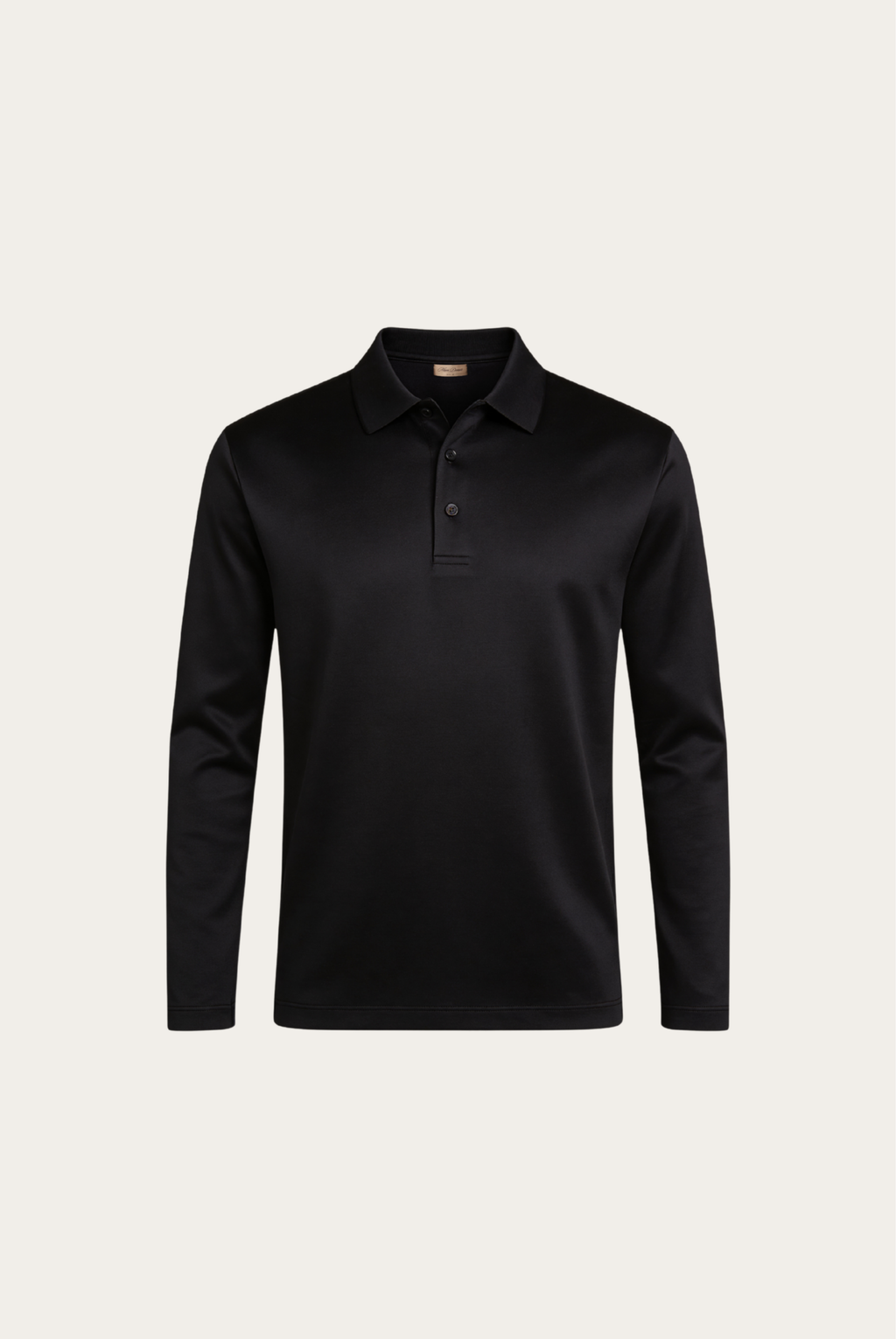 Black Long Sleeve Polo – Premium Mercerized Cotton Long Sleeve Polo Shirt