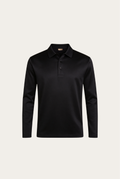 Black Long Sleeve Polo – Premium Mercerized Cotton Long Sleeve Polo Shirt
