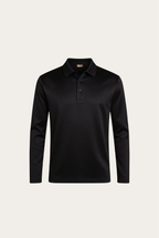 Black Long Sleeve Polo – Premium Mercerized Cotton Long Sleeve Polo Shirt