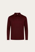 Burgundy Long Sleeve Polo – Premium Mercerized Cotton Long Sleeve Polo Shirt
