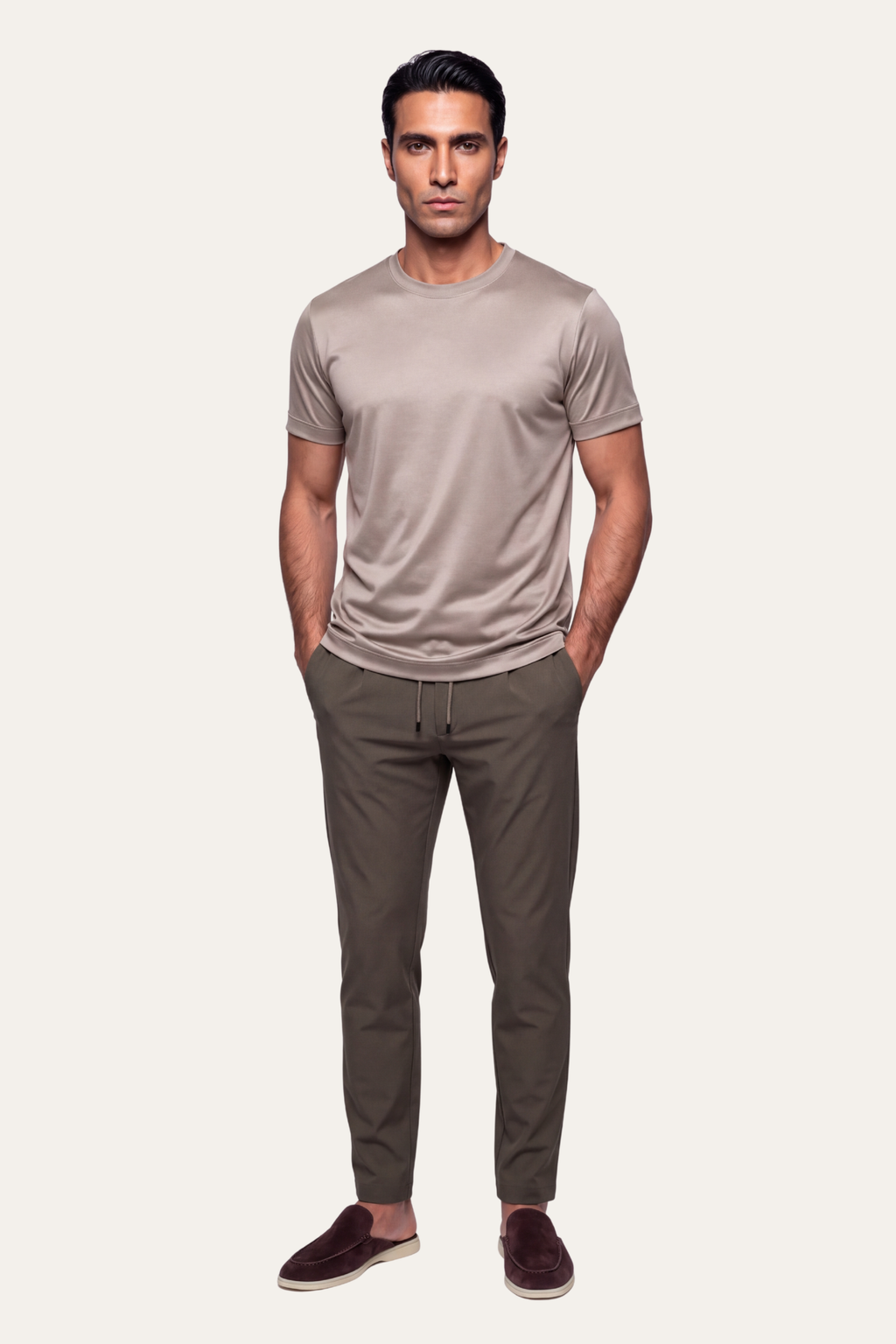 Greige Imperial Tee – Premium Mercerized Cotton T-Shirt