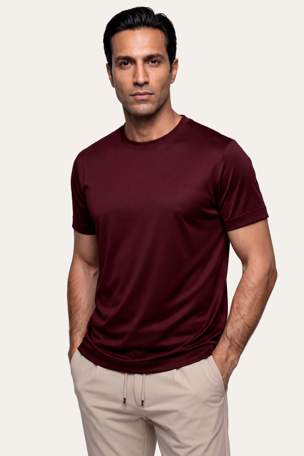 Burgundy Imperial Tee – Premium Mercerized Cotton T-Shirt