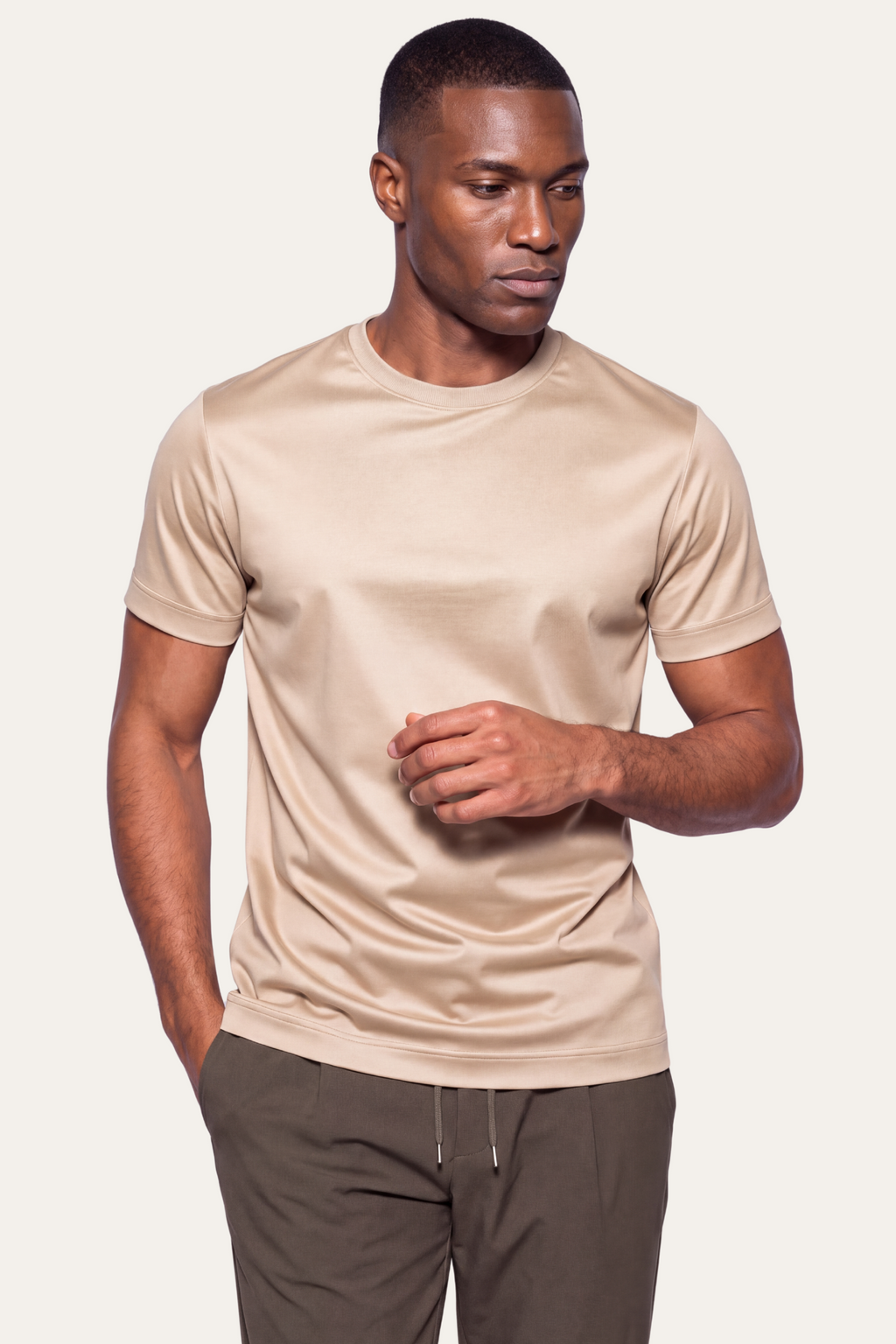 Desert Sand Imperial Tee – Premium Mercerized Cotton T-Shirt
