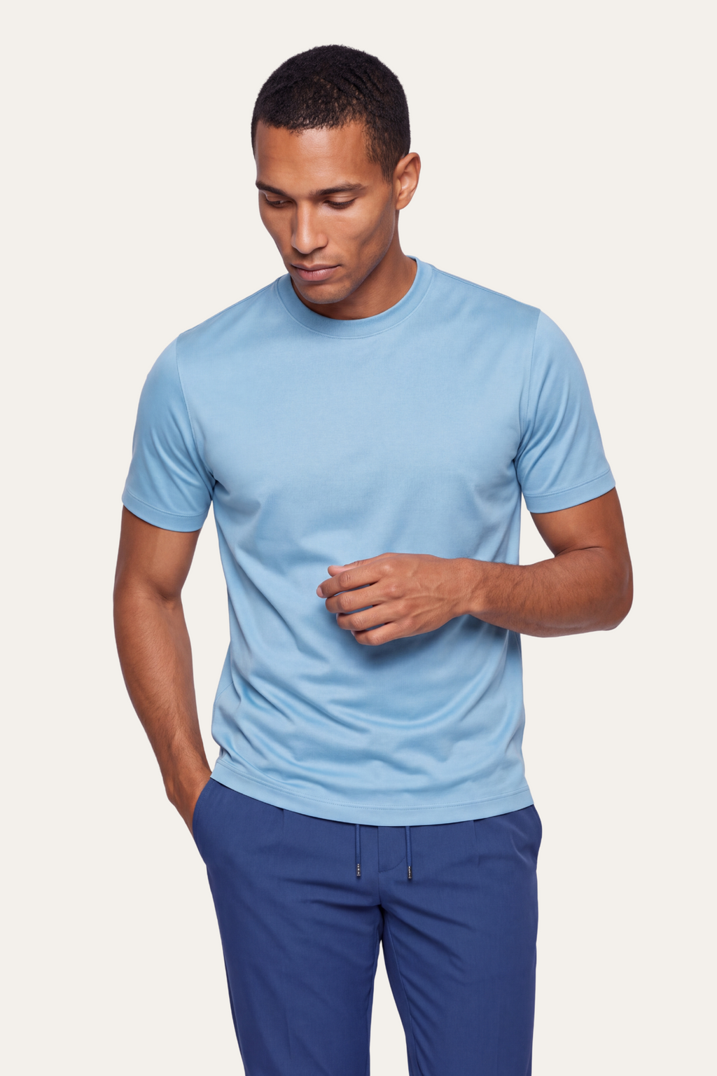 Ocean Blue Imperial Tee – Premium Mercerized Cotton T-Shirt