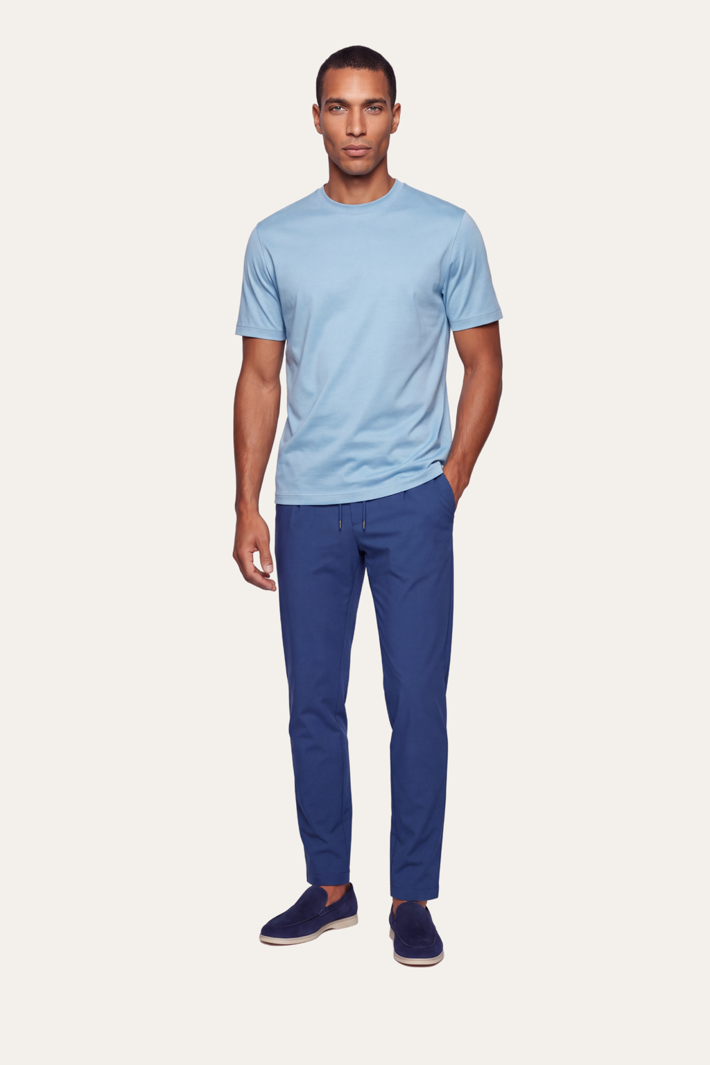Ocean Blue Imperial Tee – Premium Mercerized Cotton T-Shirt