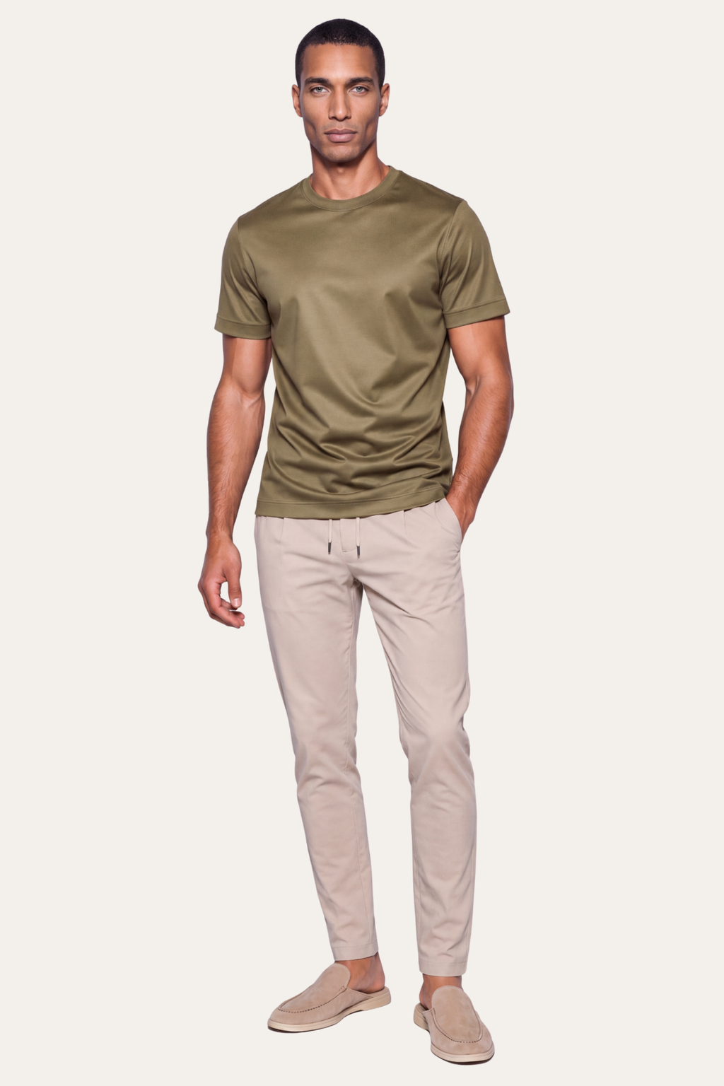 Olive Imperial Tee – Premium Mercerized Cotton T-Shirt