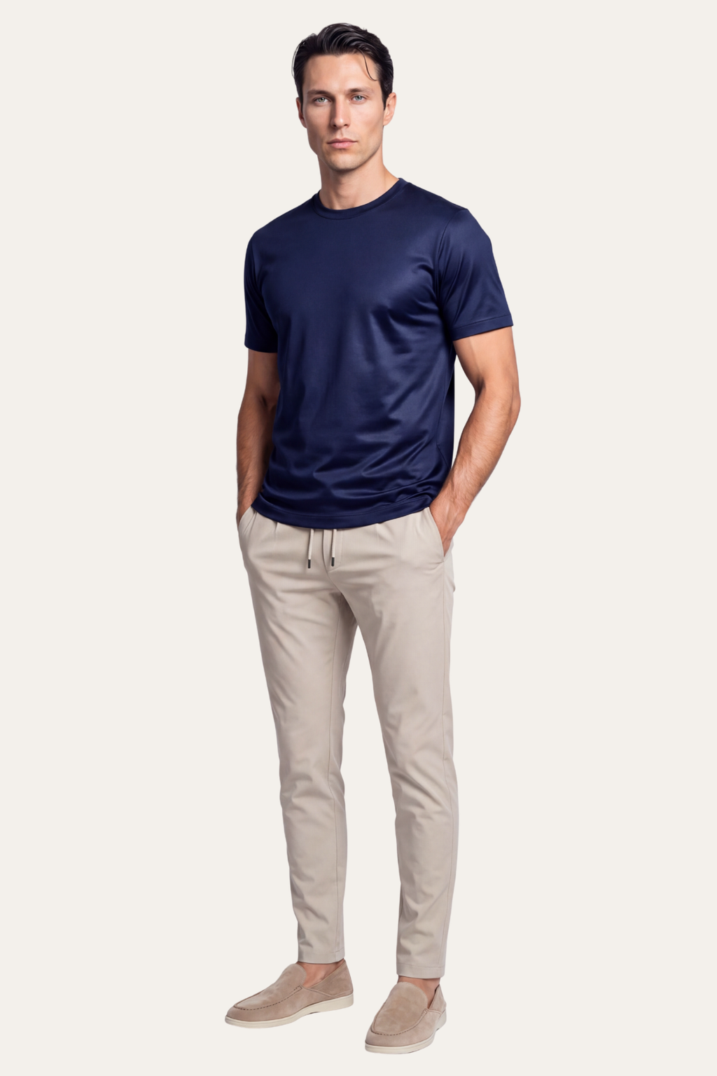 Navy Imperial Tee – Premium Mercerized Cotton T-Shirt