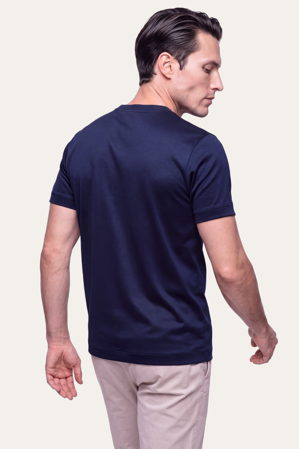 Navy Imperial Tee – Premium Mercerized Cotton T-Shirt