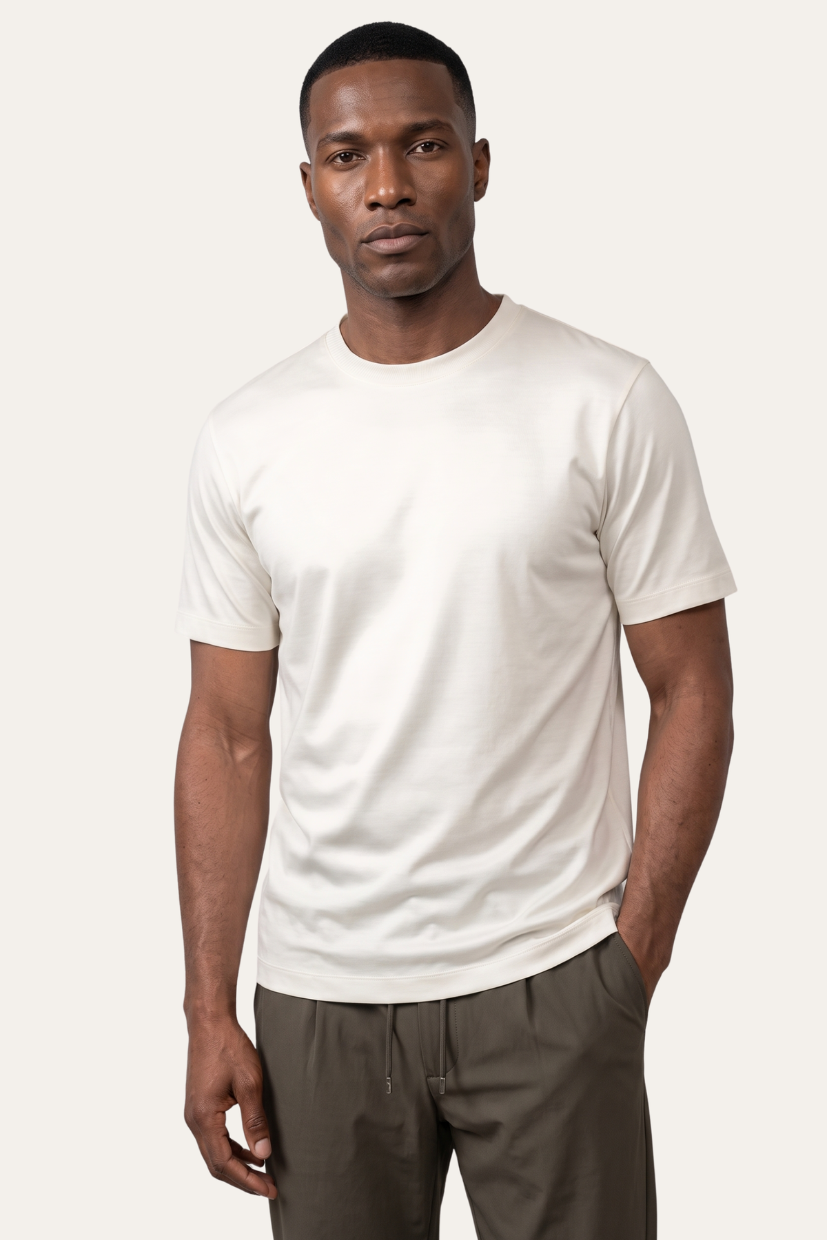White Imperial Tee – Premium Mercerized Cotton T-Shirt